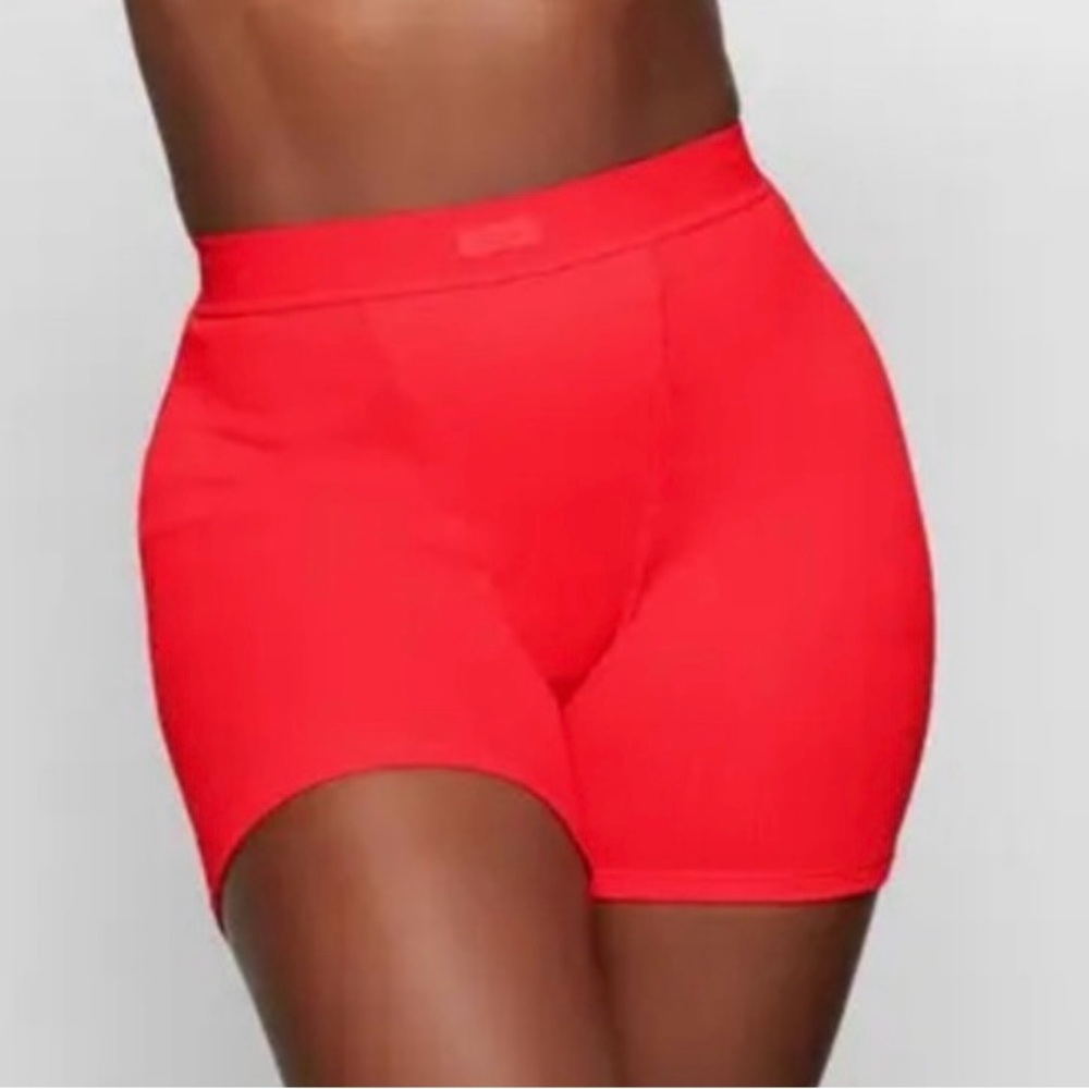 ✨ 💄 SKIMS Cotton Rib Boxer Shorts| S | Ruby 💄 ✨